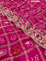 Bandhani Style in very beautiful rani colour