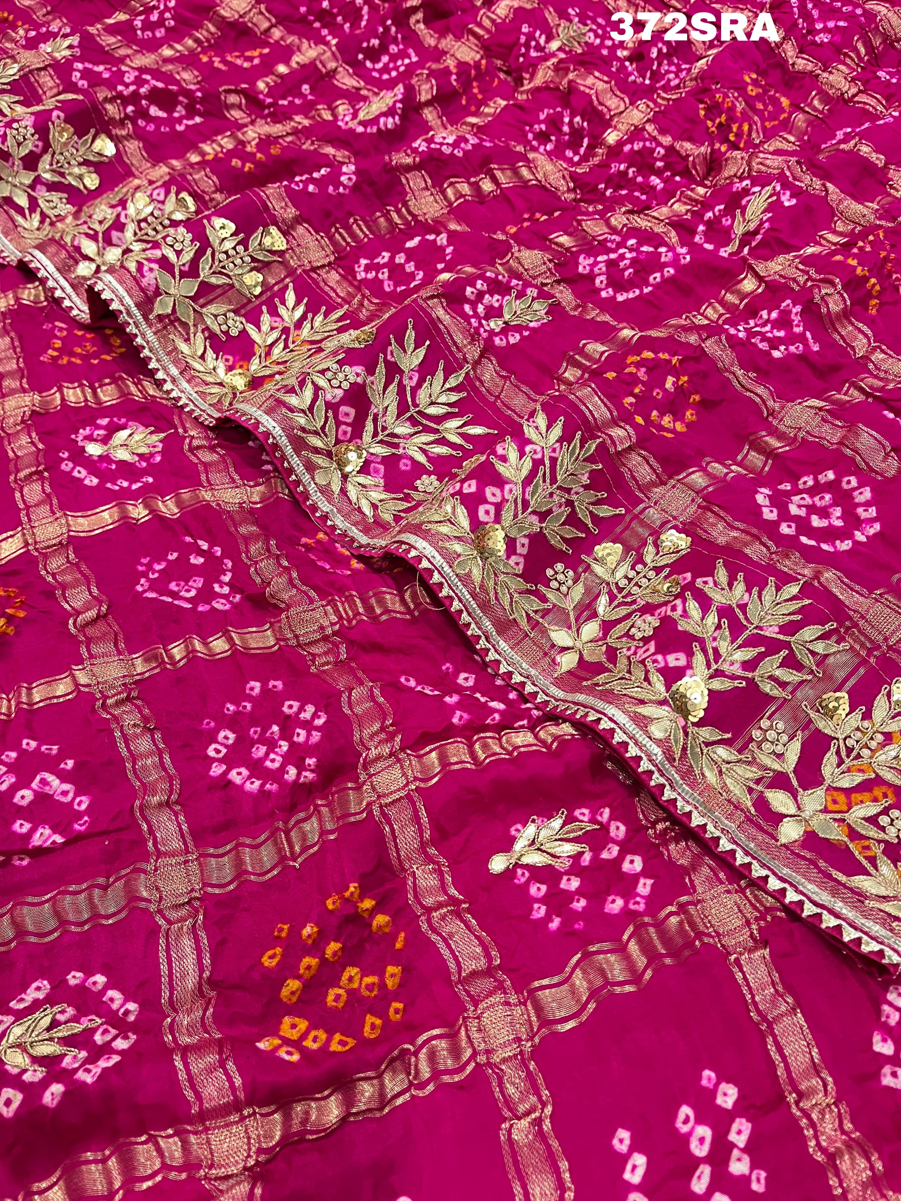 Bandhani Style in very beautiful rani colour