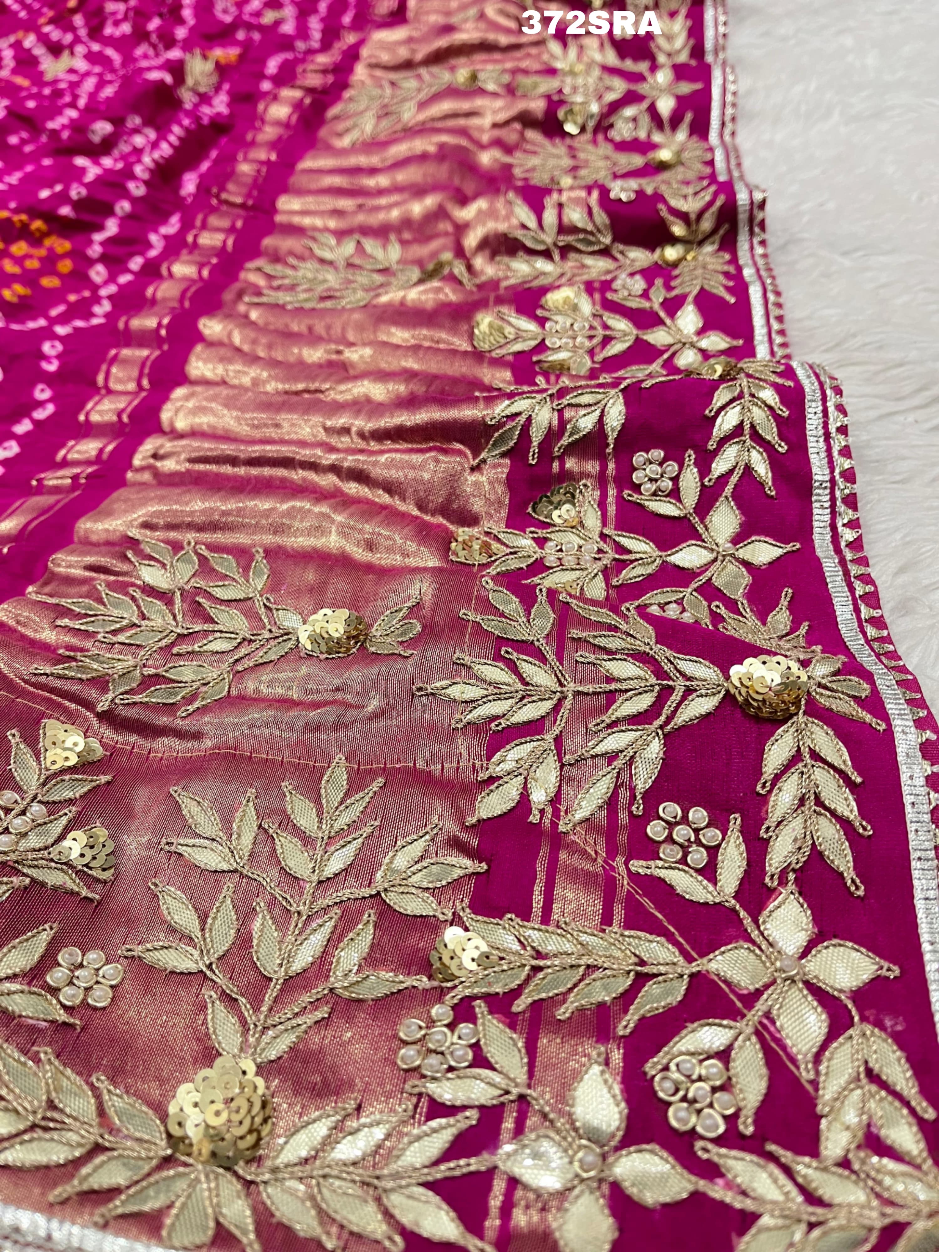 Bandhani Style in very beautiful rani colour