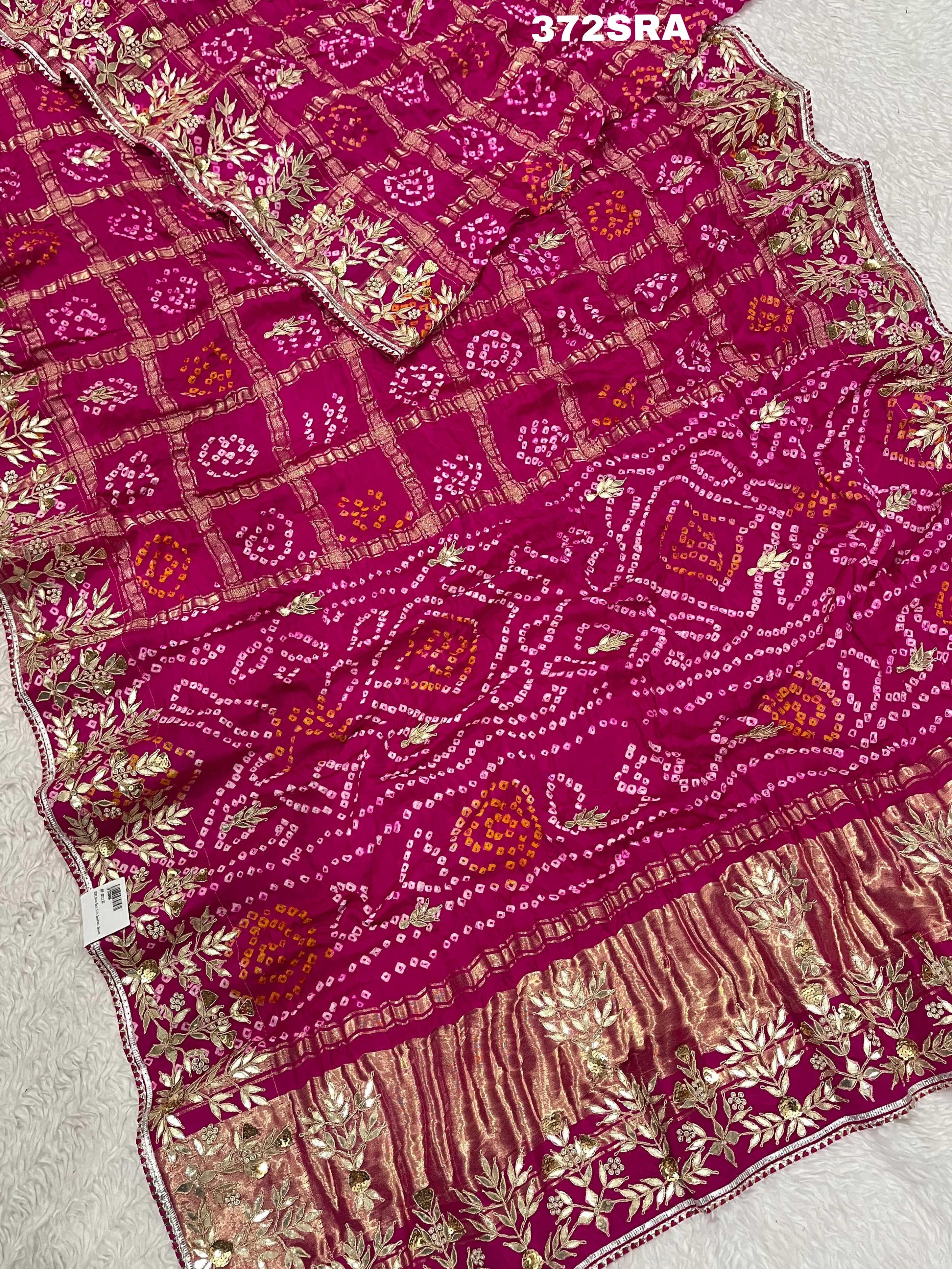 Bandhani Style in very beautiful rani colour