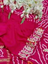 KcPc Pure Gaji Silk Bandhani Ghatchola Gotapatti Sareeamt