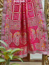KcPc Beautiful Georgette Bandhani Style Sequence Work Dupatta AMT