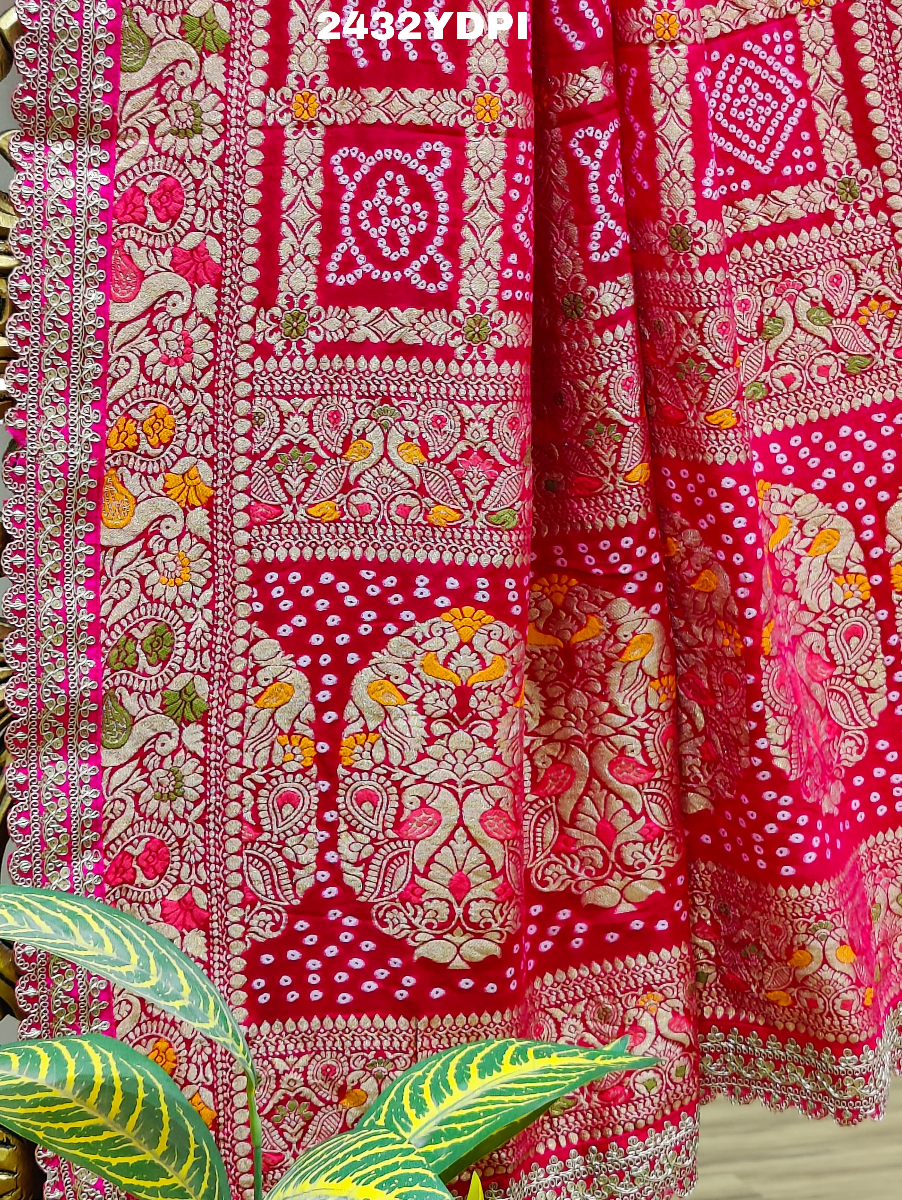 KcPc Beautiful Georgette Bandhani Style Sequence Work Dupatta AMT