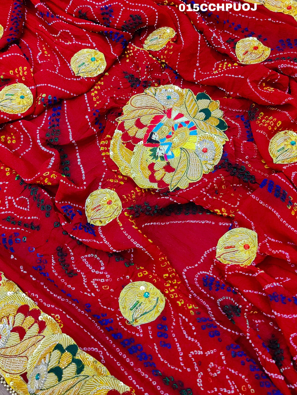 KcPc New Beautifull Heavy Belbutti pure Radhakrishna odhna(Pure Ojariya Fabric)