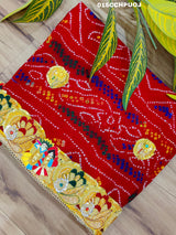KcPc New Beautifull Heavy Belbutti pure Radhakrishna odhna(Pure Ojariya Fabric)