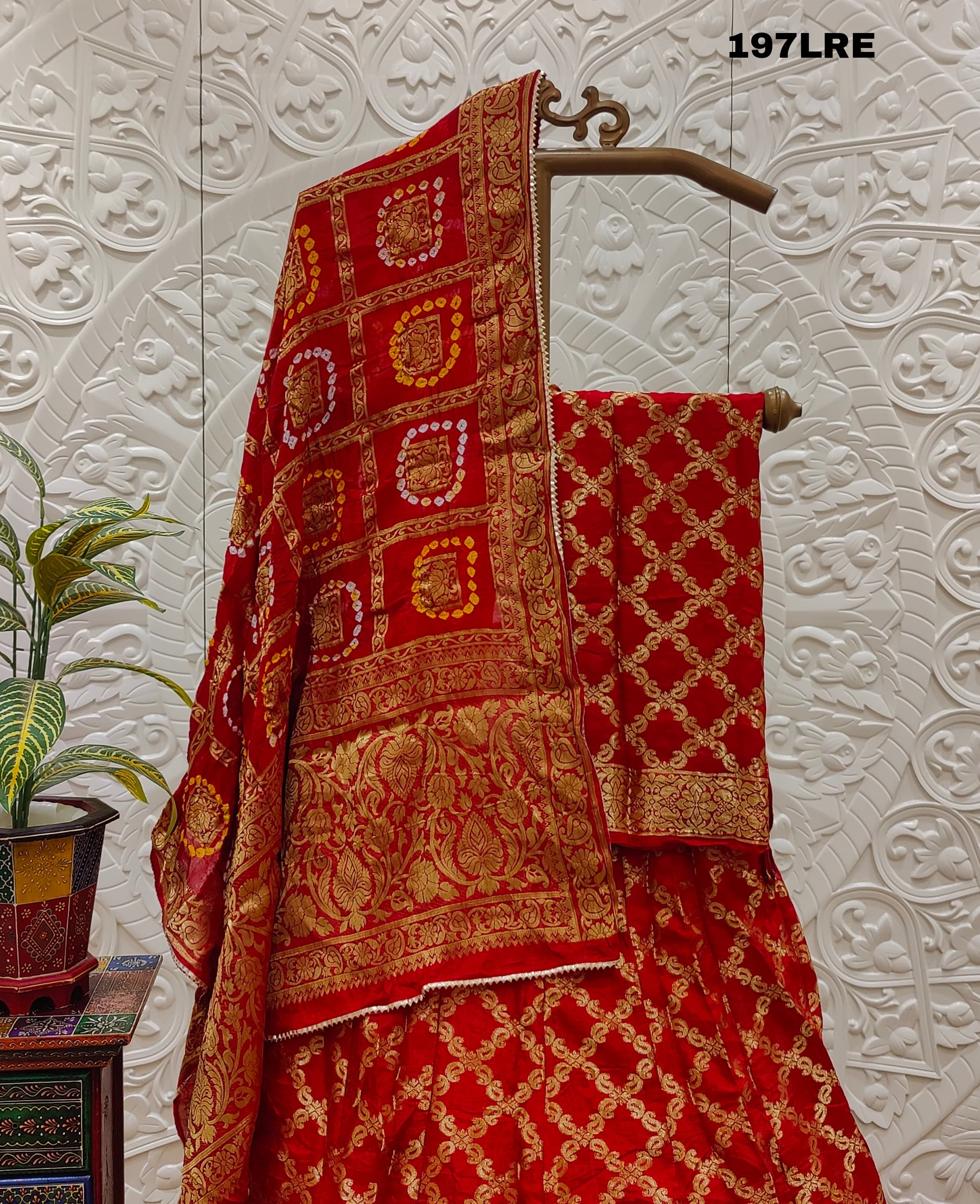 KcPc Beautiful New Rajasthani Bandhej Gharchola LehengaKML