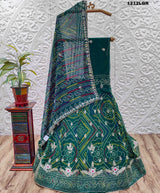 By Pure Georgette Bandhani Print Lehenga With Traditional wear