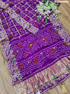 KcPc Pure Gaji Silk Bandhani Ghatchola Heavy Gotapatti Work Saree BTUPurple
