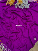 Pure Gaji silk Bandhani Hand Gotapatti Work saree