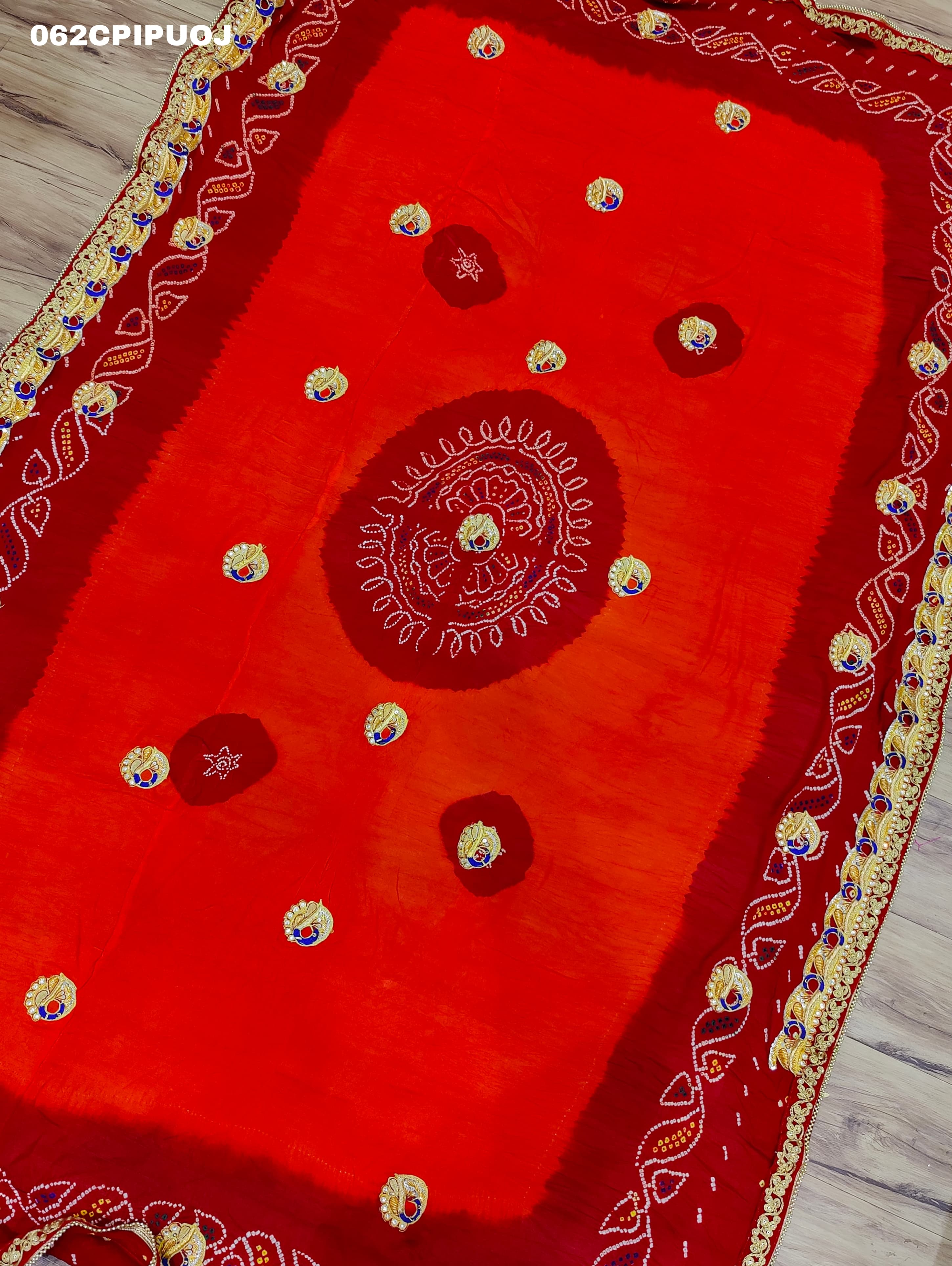 KcPc Marwadi Chundi Pilia Odhna All Over same Belbuti Peacock Style Pila(pure Ojariya Fabric)