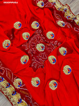 KcPc Marwadi Chundi Pilia Odhna All Over same Belbuti Peacock Style Pila(pure Ojariya Fabric)