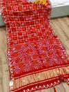 affordable gaji silk saree in bandhani style
