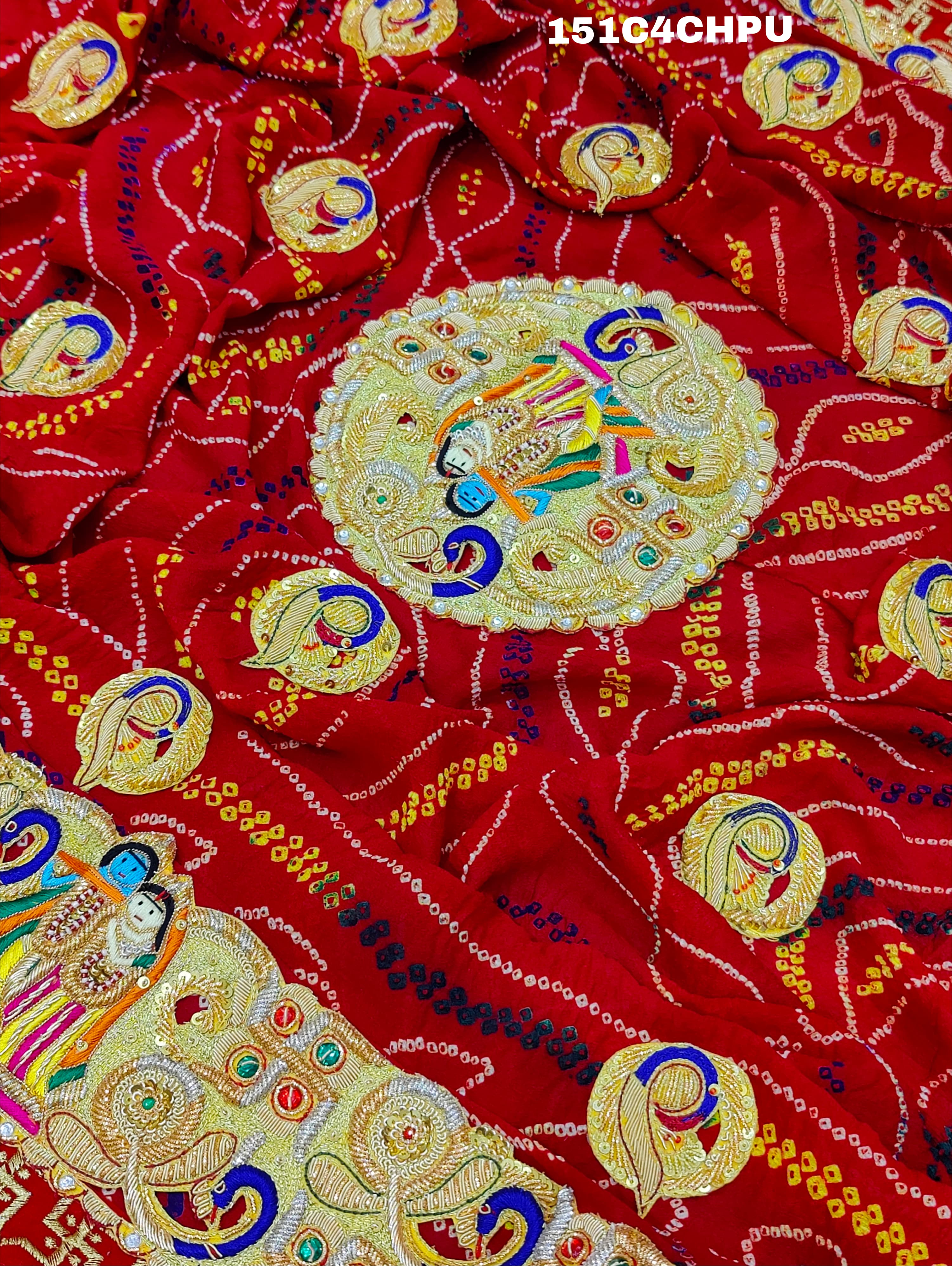 KcPc Traditional Ethnic Marwadi Belbuti Odhna Chunri (Pure Ojariya Fabric)