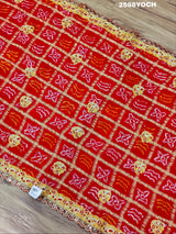 KcPc New Latest Traditional Gaji Silk Bandhani Style With Bel Buti Work Odhna