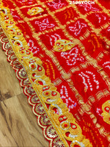 By Latest Traditional Bandhani Style With Bel Buti Work Odhna