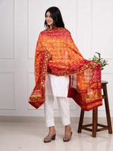 KcPc Ghatchola Art Silk Bandhej Gotapatti DupattasOrange