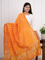 KcPc Ghatchola Bandhej silk Dupatta orange