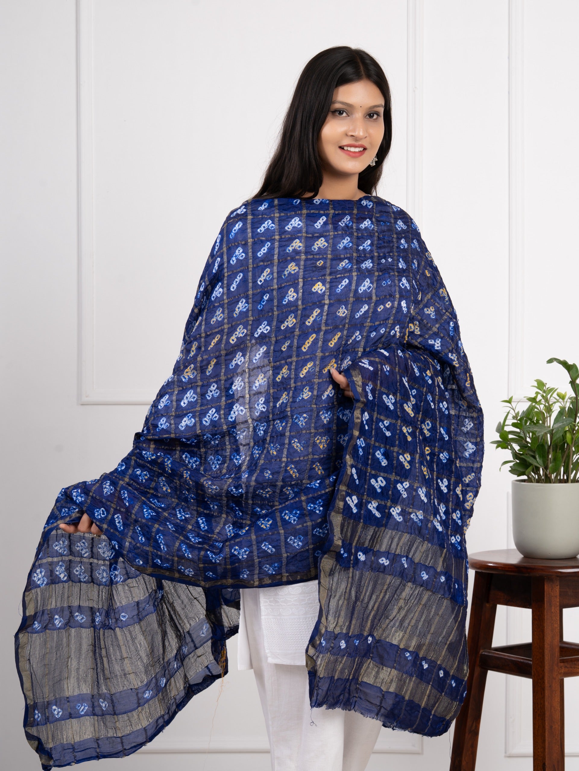 KcPc Ghatchola Bandhej silk DupattasNeavy Blue