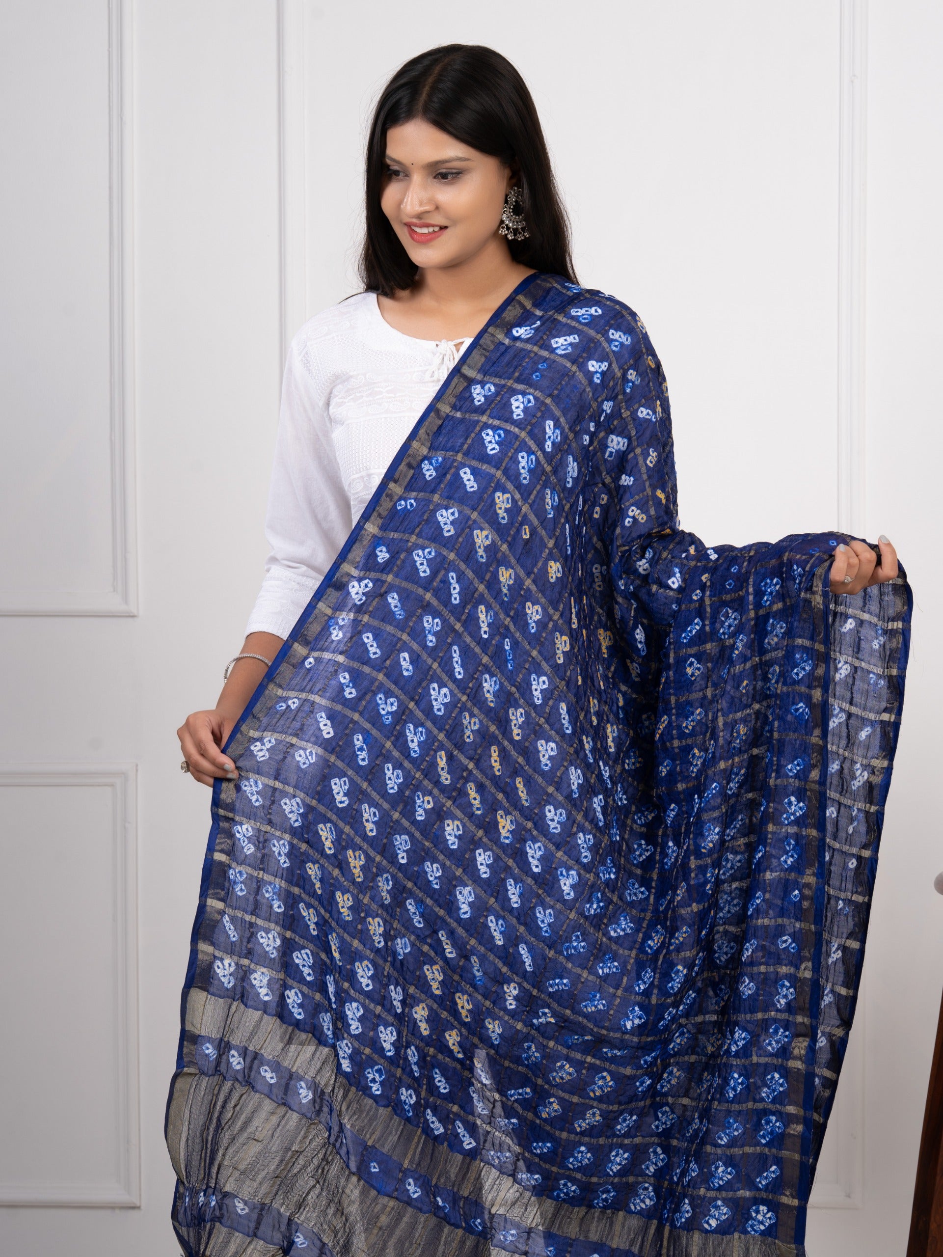 KcPc Ghatchola Bandhej silk DupattasNeavy Blue