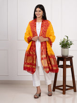 KcPc New Ghatchola Bandhej silk DupattaYellow Red