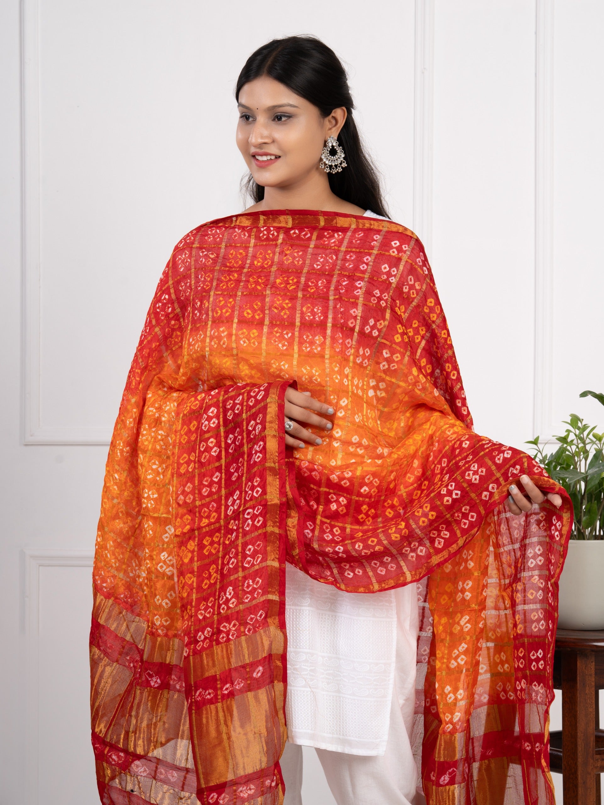 KcPc Ghatchola Bandhej Silk Dupattas