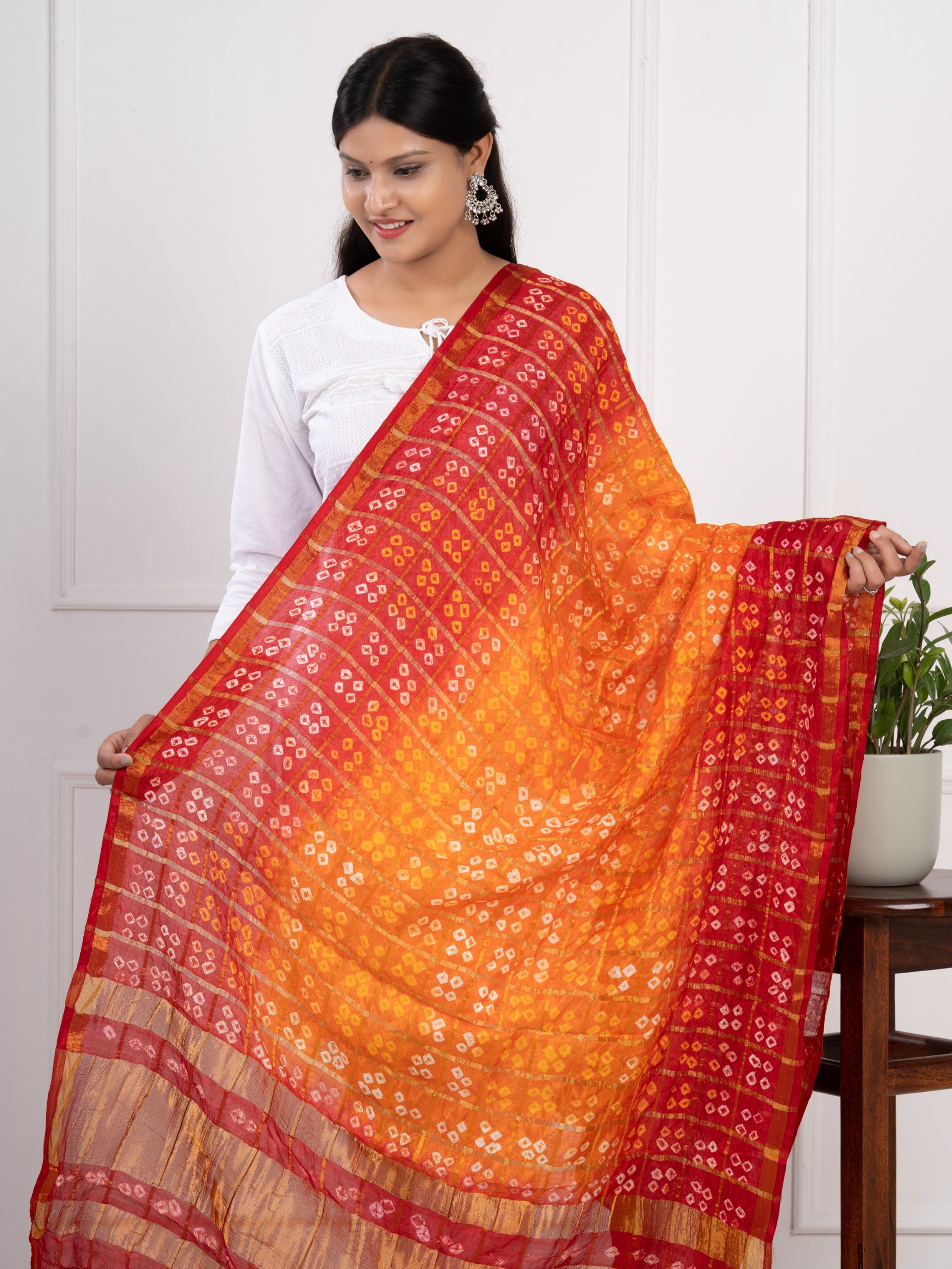 KcPc Ghatchola Bandhej Silk Dupattas