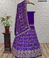 Gaji Silk Bandhani Gharchola with Cutdana Gota patti Work Lehenga
