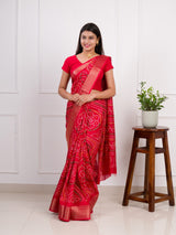 By Bandhani Saree With Festive Wear RED