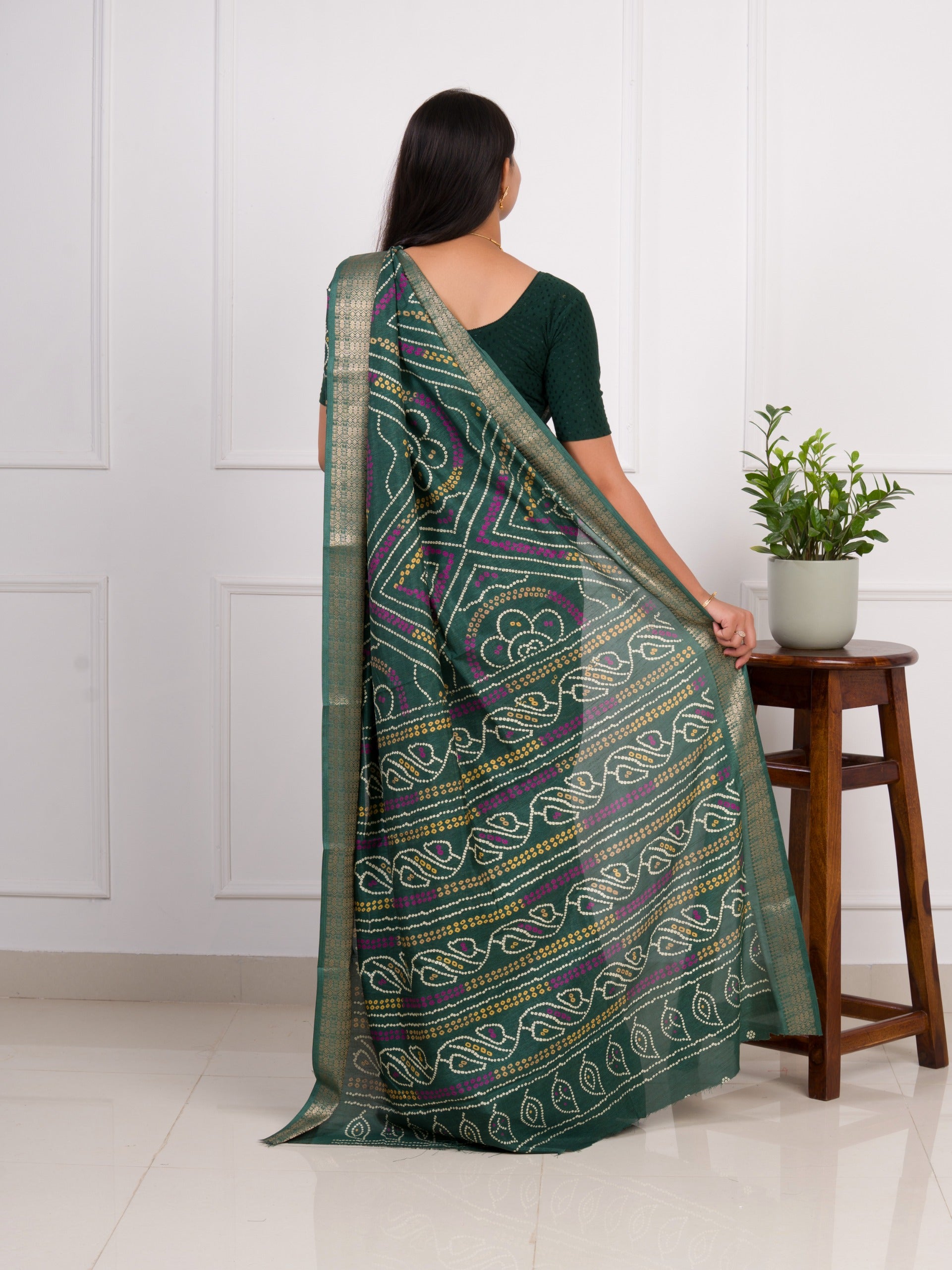 By Bandhani Saree With Festive Wear GR