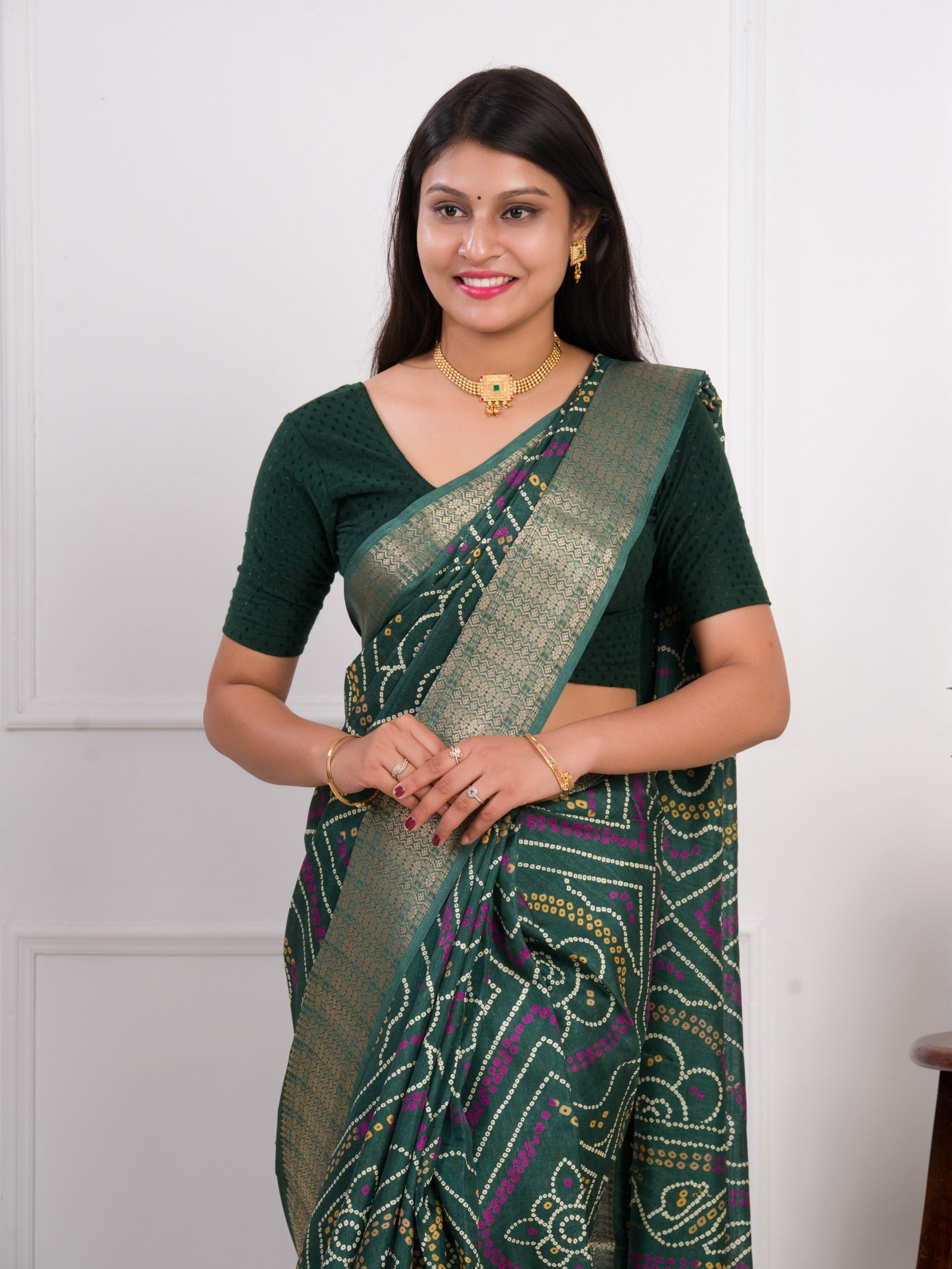 By Bandhani Saree With Festive Wear GR