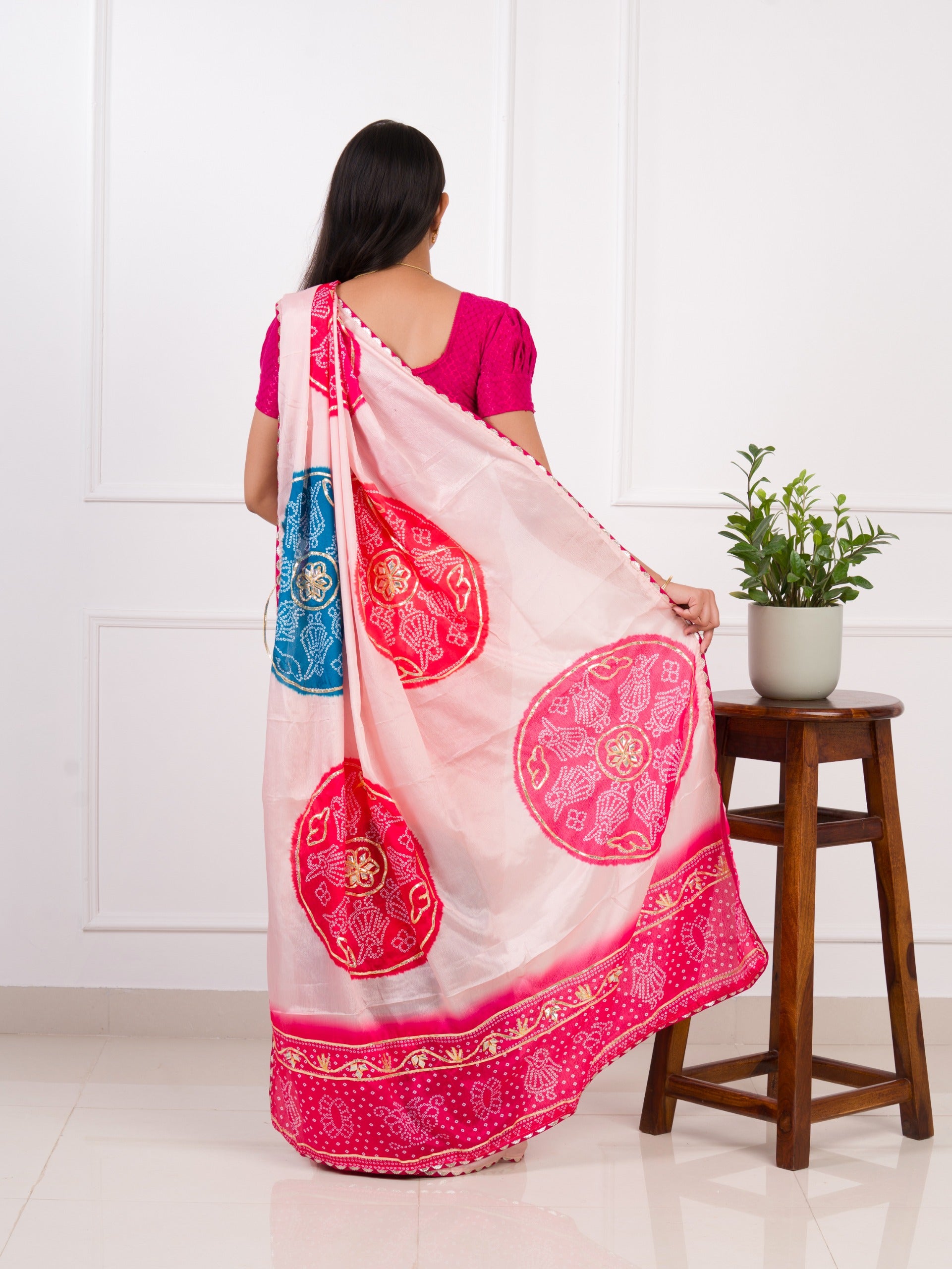 By Bandhani Saree With Wedding Wear