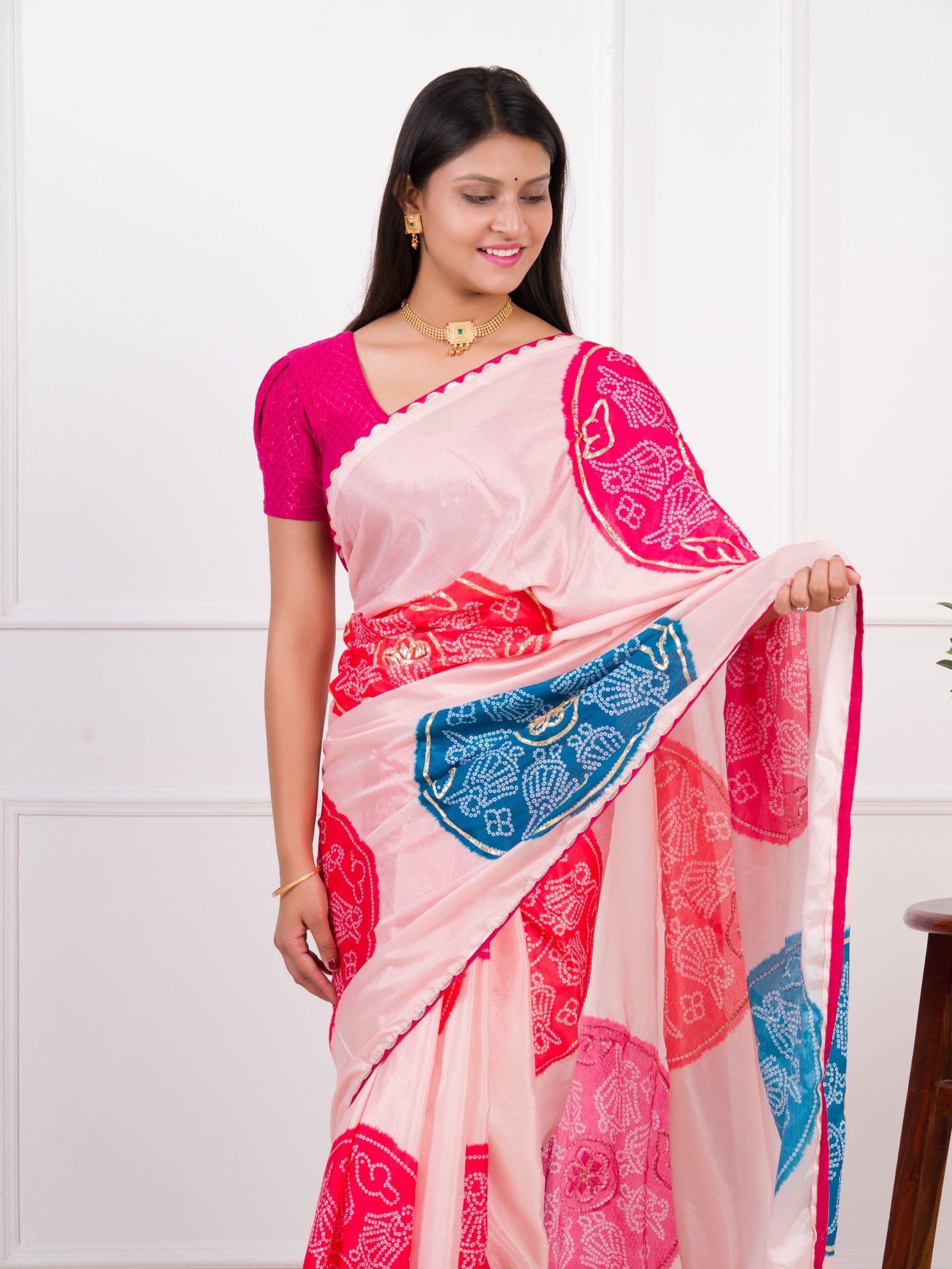 By Bandhani Saree With Wedding Wear