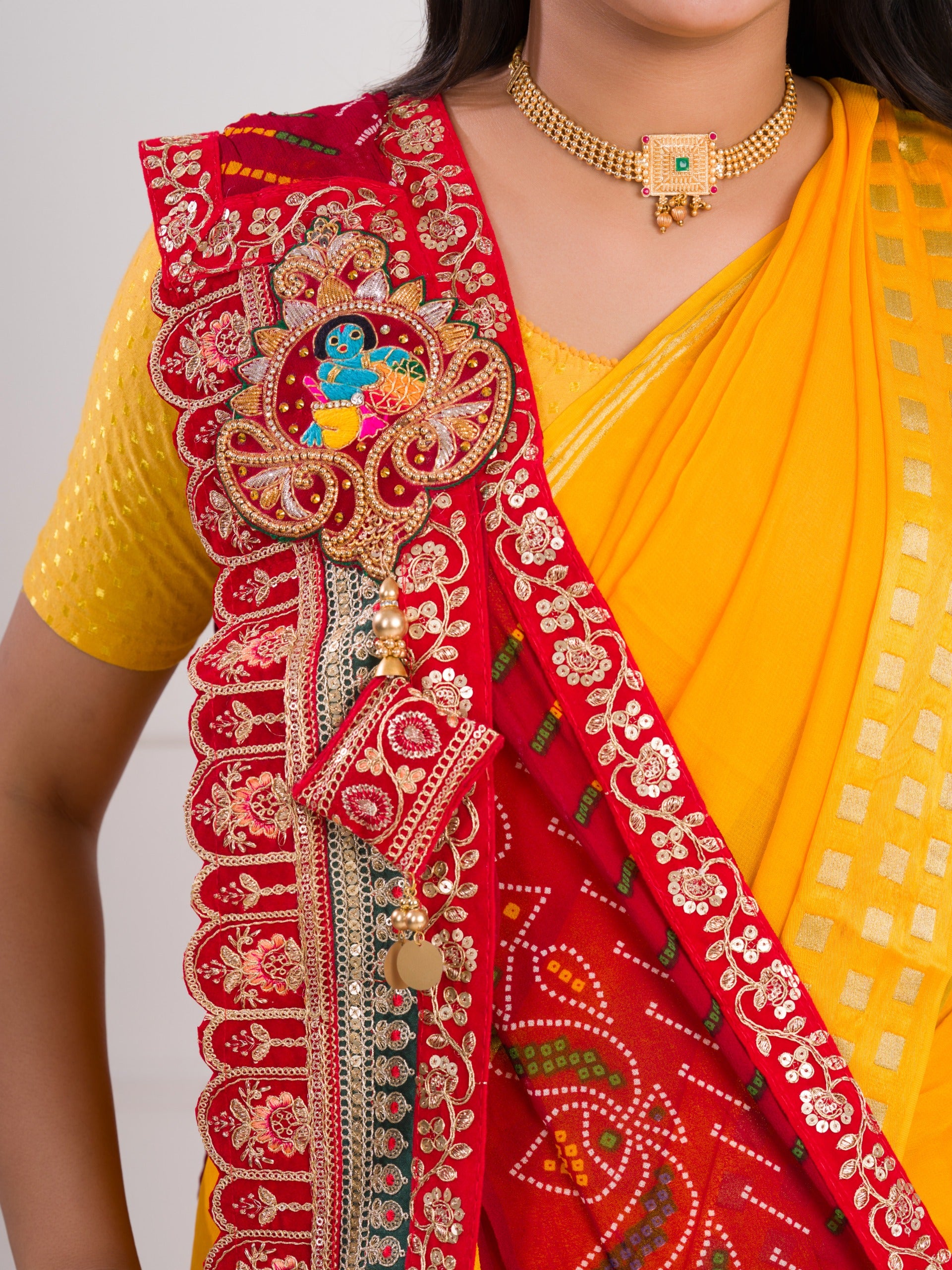 KcPc New Special Georgette Heavy border workMarwadi Broach