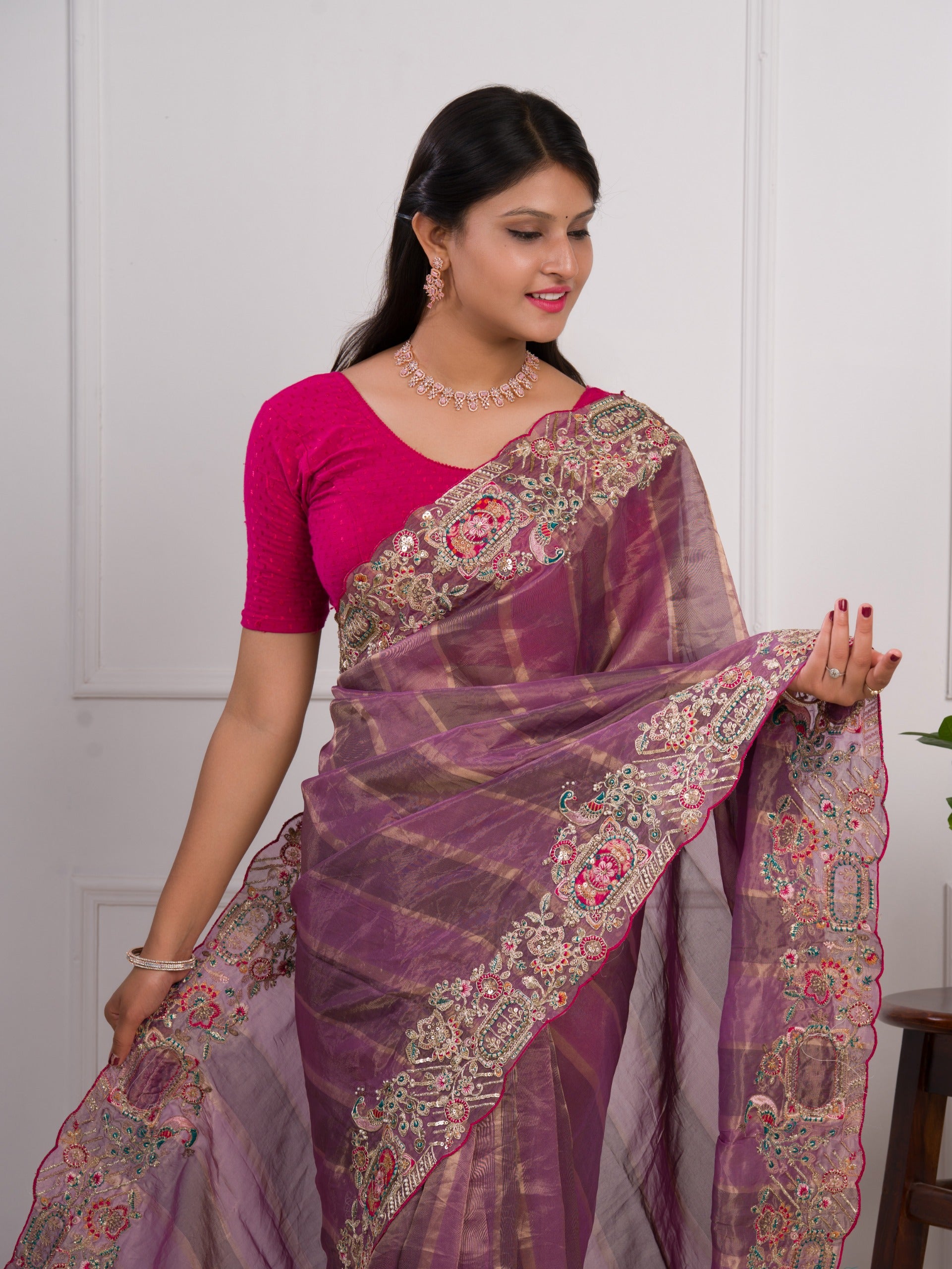 By Tissue Silk Saree With Wedding Wear