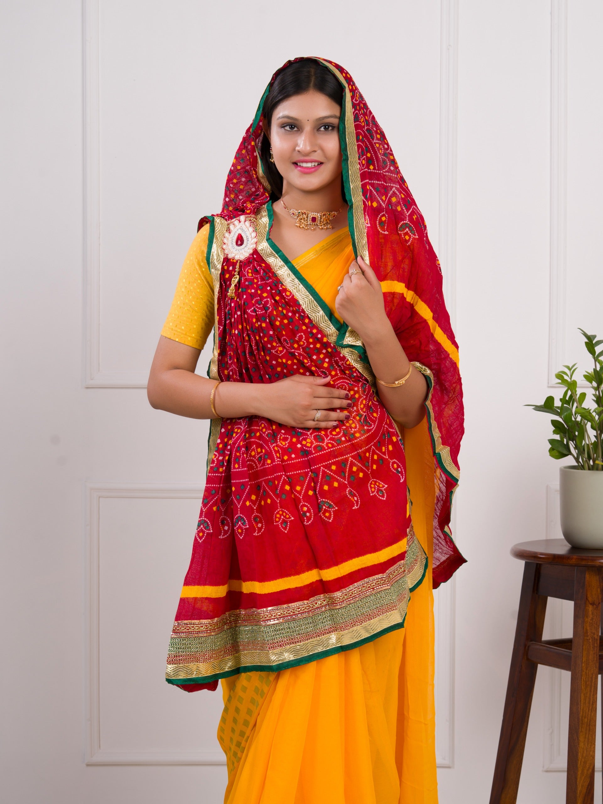 KcPc New Marwadi Chunri Cotton Stole GatSMT