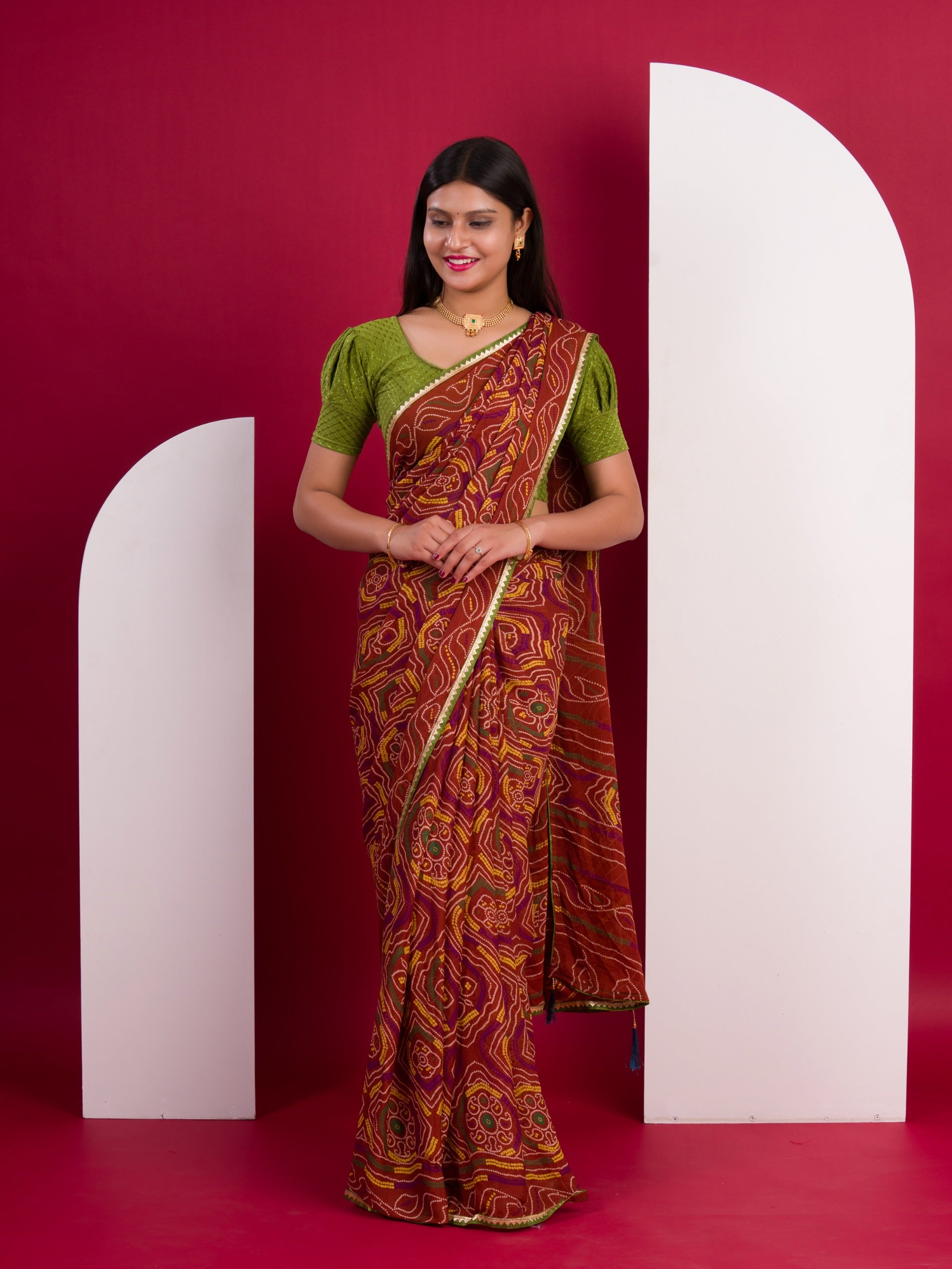 bandhani saree for Daily Wear