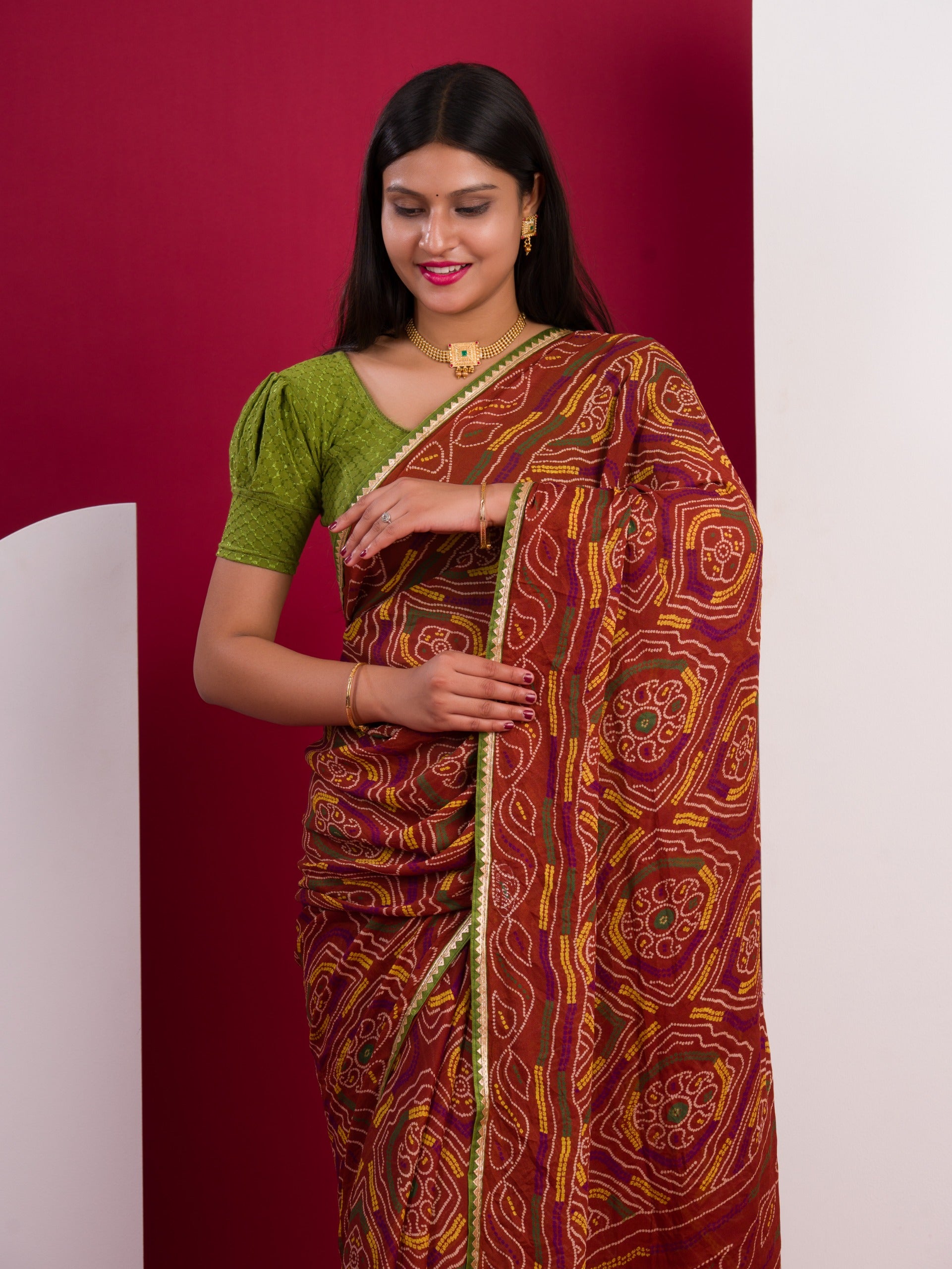 bandhani saree for Daily Wear