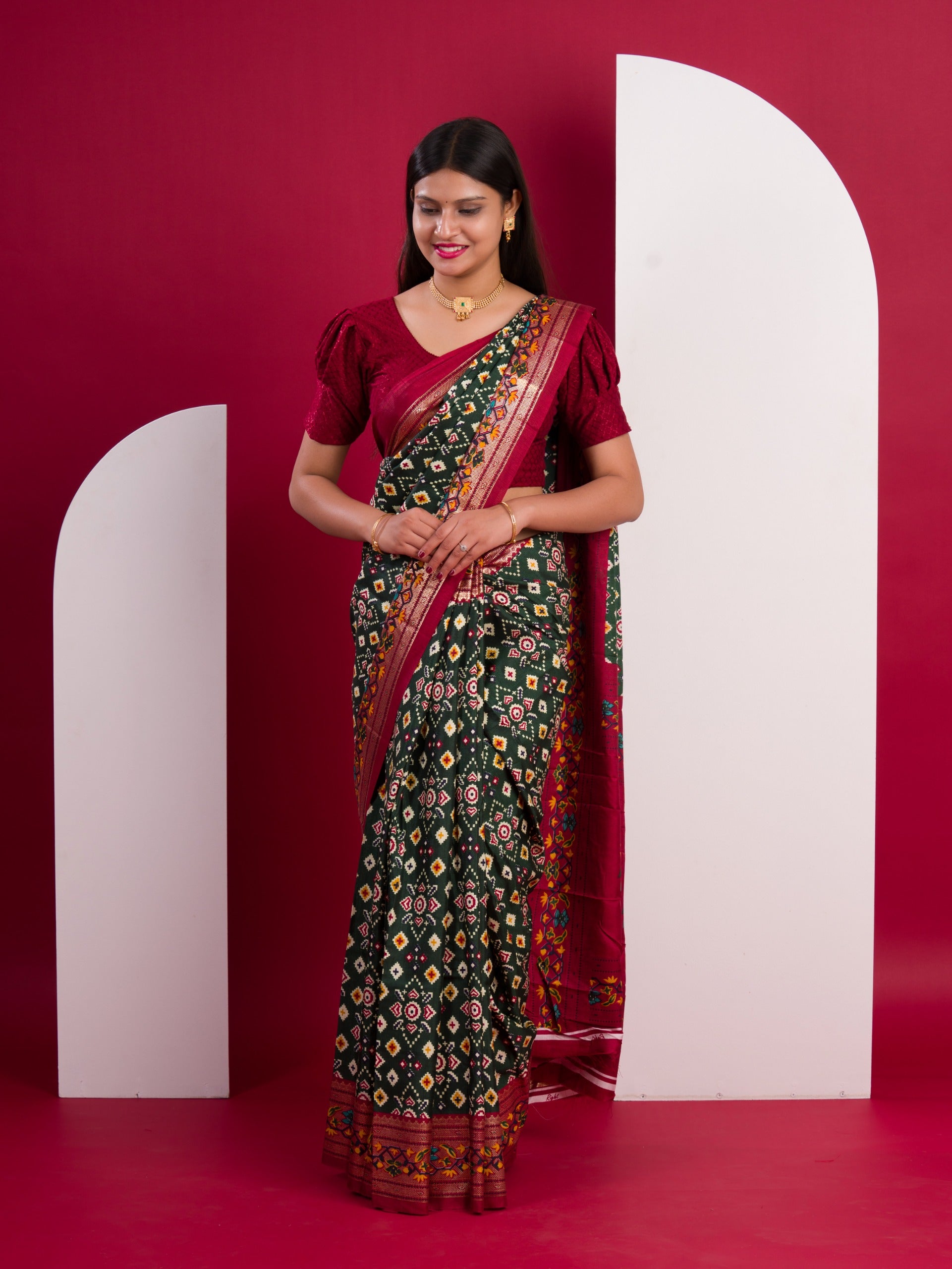 KcPc Pashmina Cotton silk Printed Saree SWA