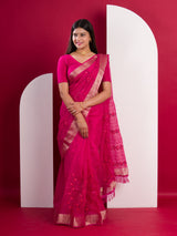 Kota Doria Kashida Work Gotapatti Style Bikaneri Saree under 1000
