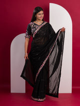 Chiffon Silk Saree with Elegant Sequence Design
