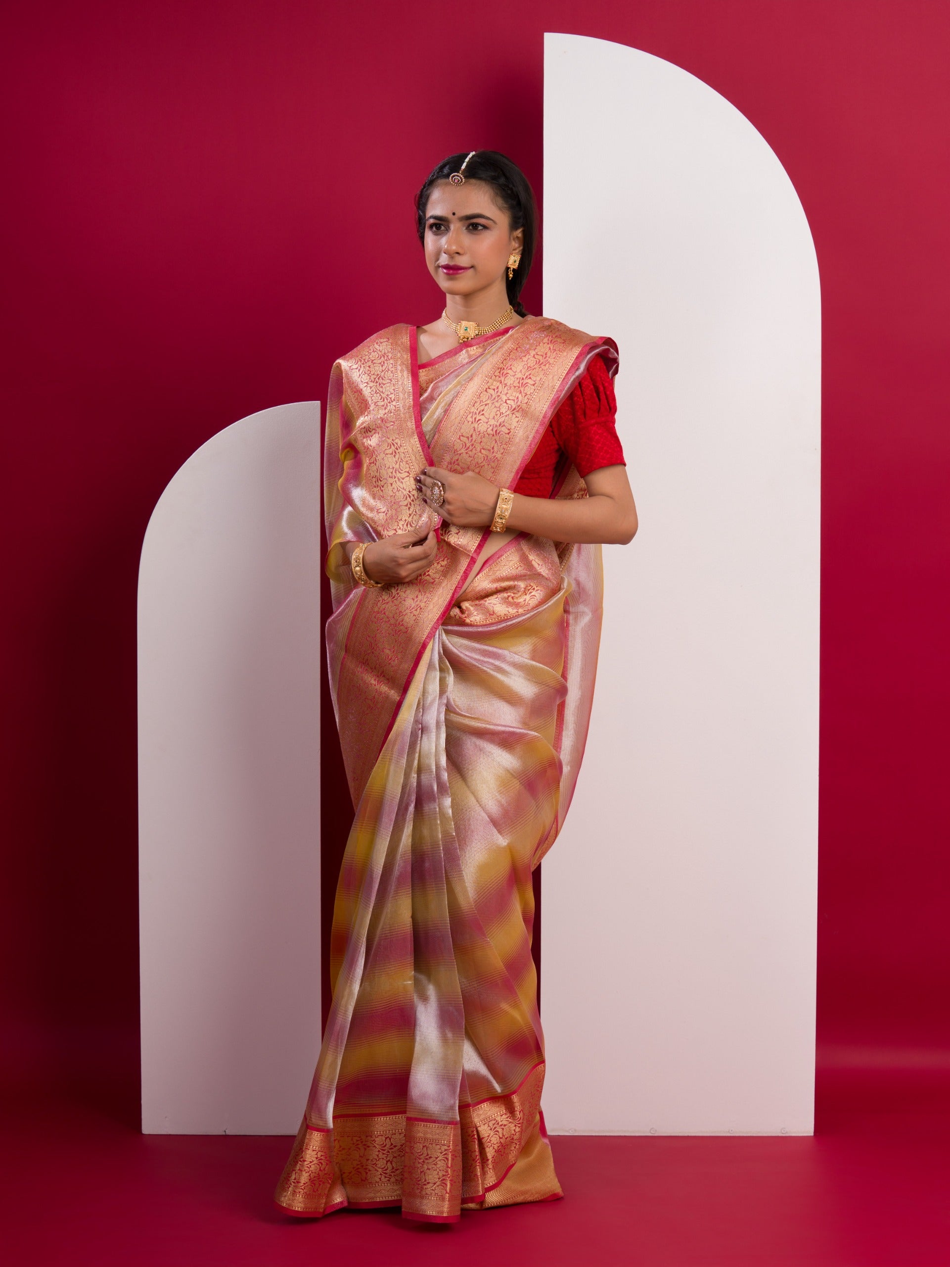 Banarasi Silk Bollywood Style With Tissue work Saree