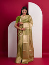 Tissue Silk Banarasi kanjivaram Saree in green colour