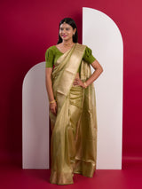 Tissue Silk Banarasi kanjivaram Saree in green colour