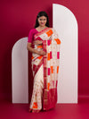 By Chinon Sequence Zari Thread Banarasi Border Saree for festivals in multi colour