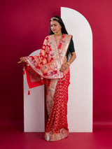 Neemzari Gotapatti Work saree for royal family weddings
