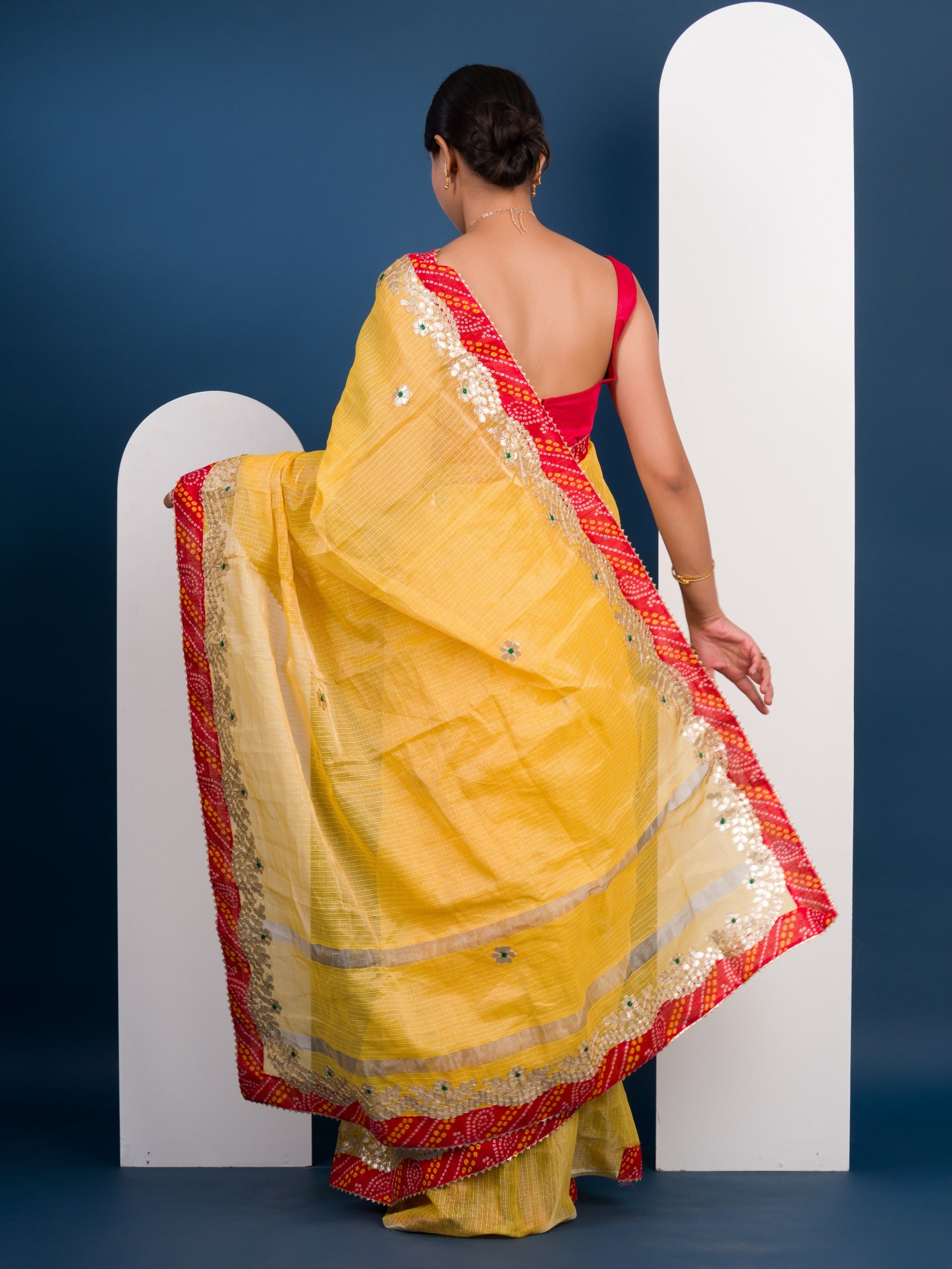 kota Doriya saree in Bandhani Style border