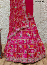 KcPc New Gaji Silk Bandhani Lehenga with Gota Patti Work BTU