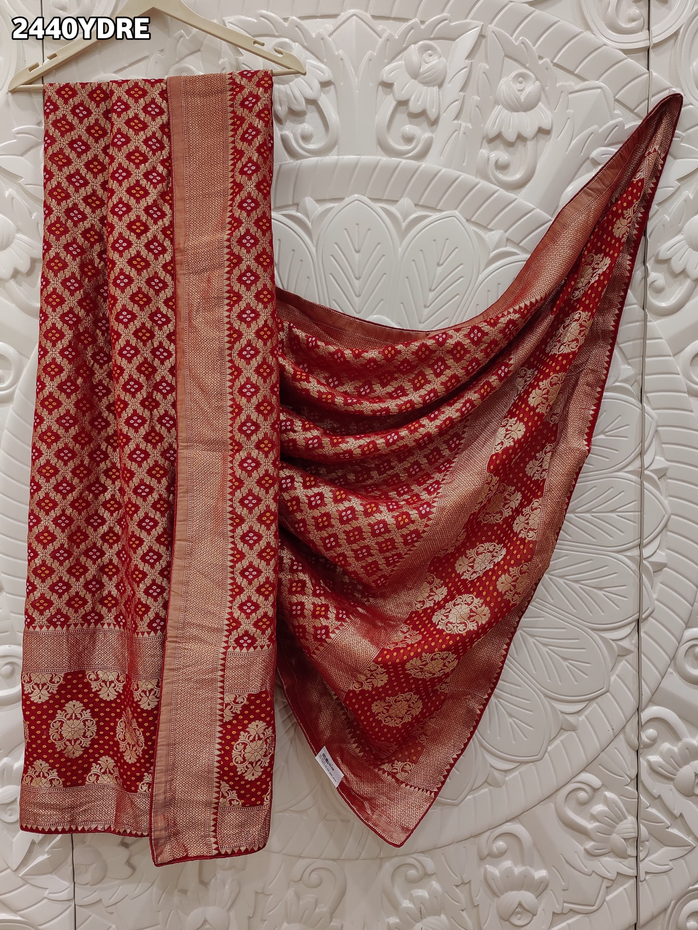 KcPc New Georgette Bandhani Style With Zari weaving Work Dupatta MOH