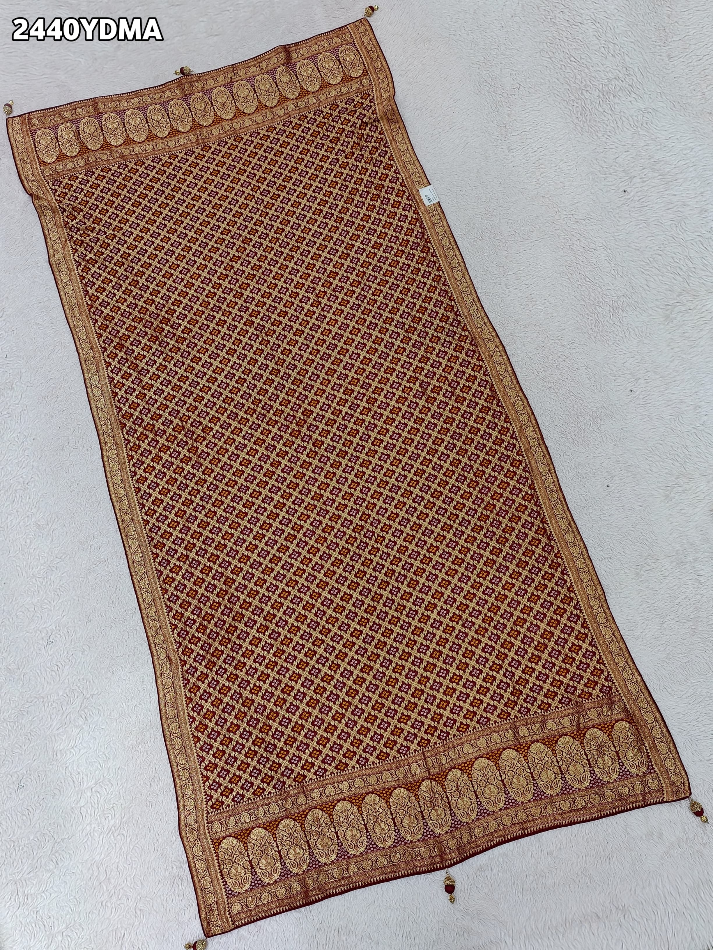 KcPc Latest New Georgette Bandhani Style With Zari weaving Work Dupatta MOH