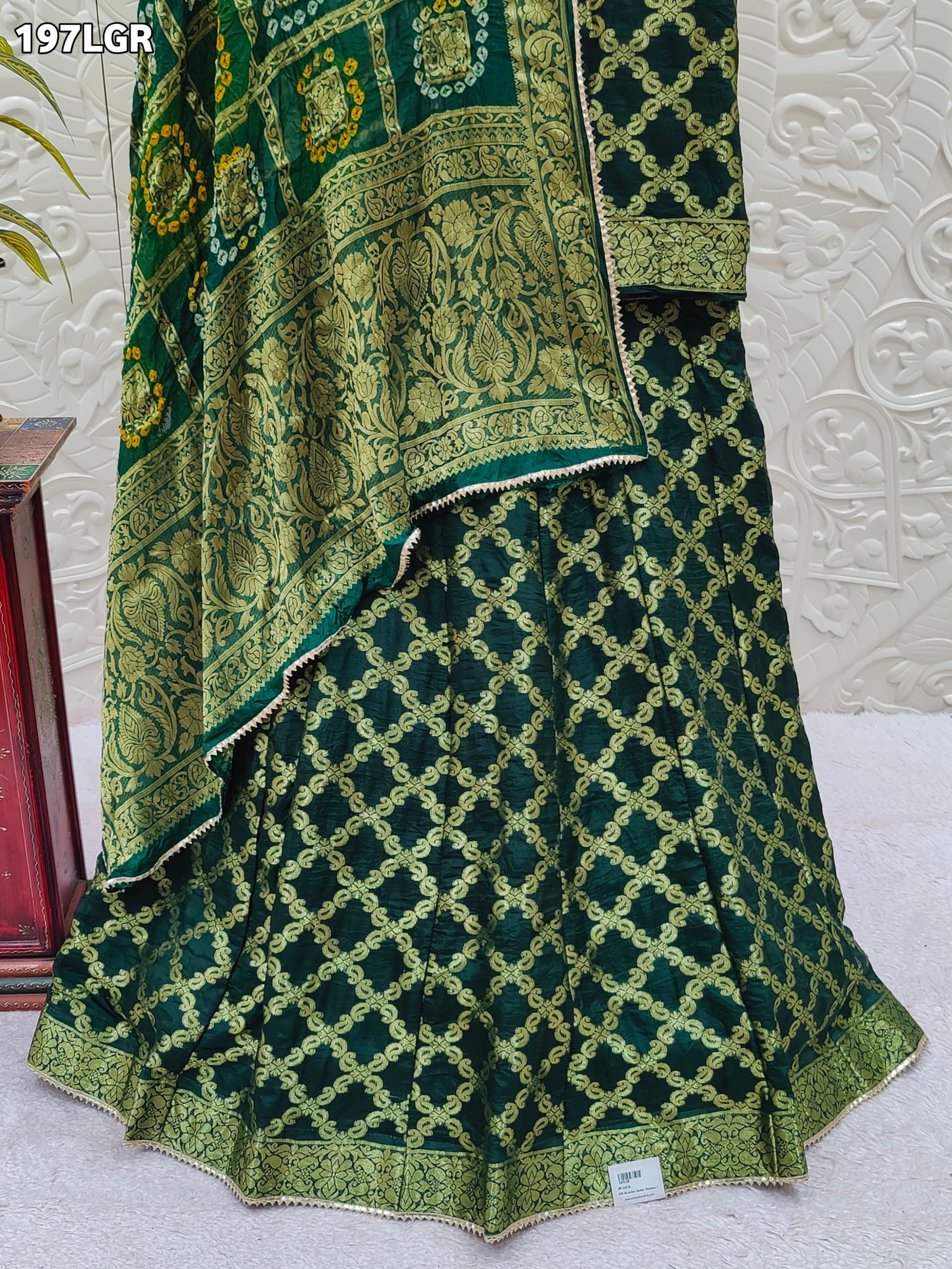 KcPc Rajasthani Beautiful Bandhej Gharchola LehengaKML